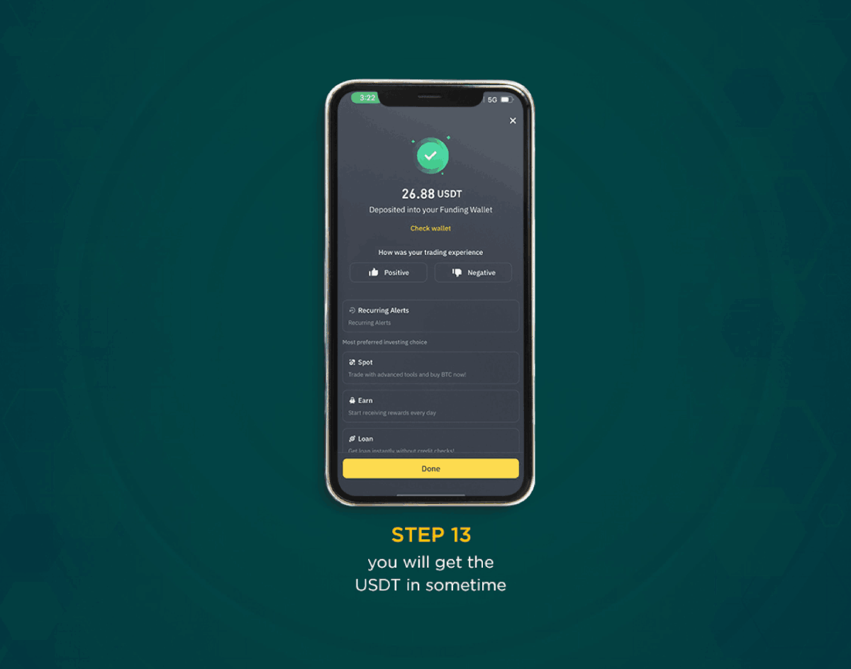 Deposit using Crypto Option